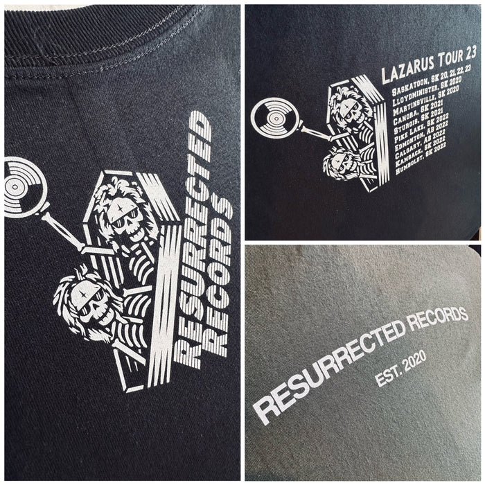 Branded prints for Resurrected Records, screen printed by XUSI