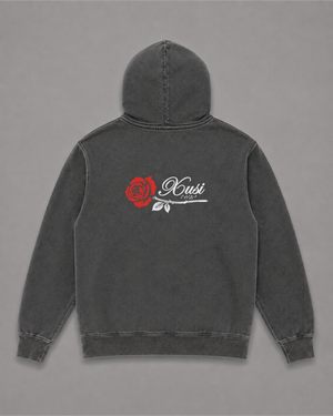 Rose Hoodie, back print – Indigenous-owned hoodie by XUSI, Saskatoon