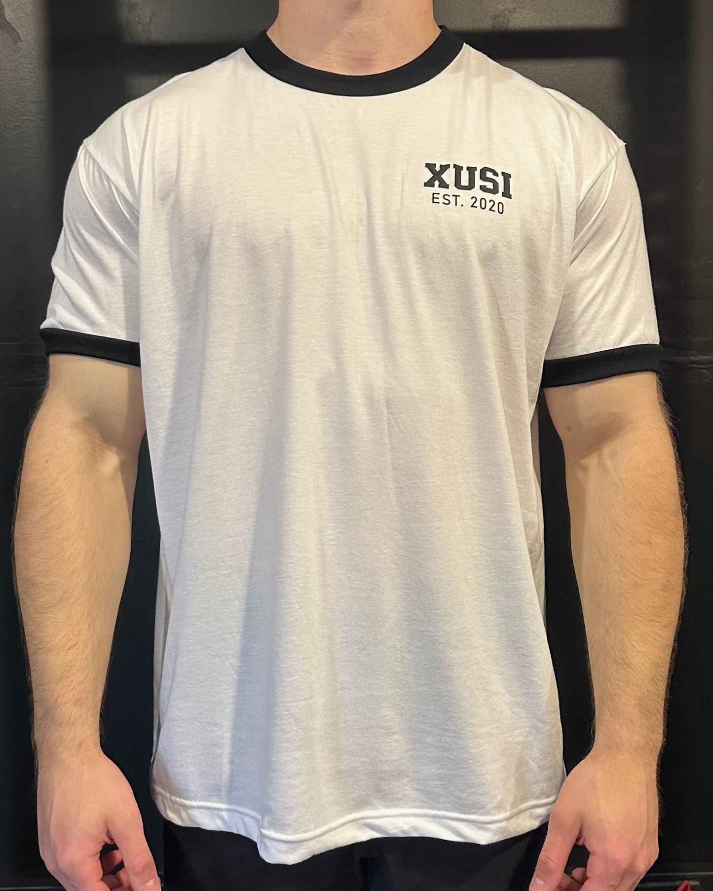 Mens Poly Cotton Ringer Golden Era Black T-Shirt