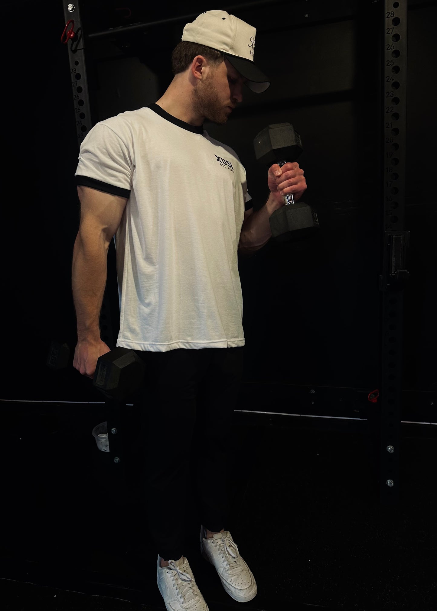 Mens Poly Cotton Ringer Golden Era Black T-Shirt
