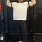 Mens Poly Cotton Ringer Golden Era Black T-Shirt