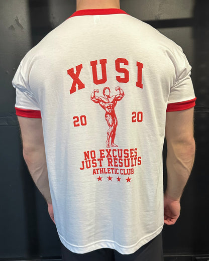 Mens Poly Cotton Ringer Golden Era Red T-Shirt
