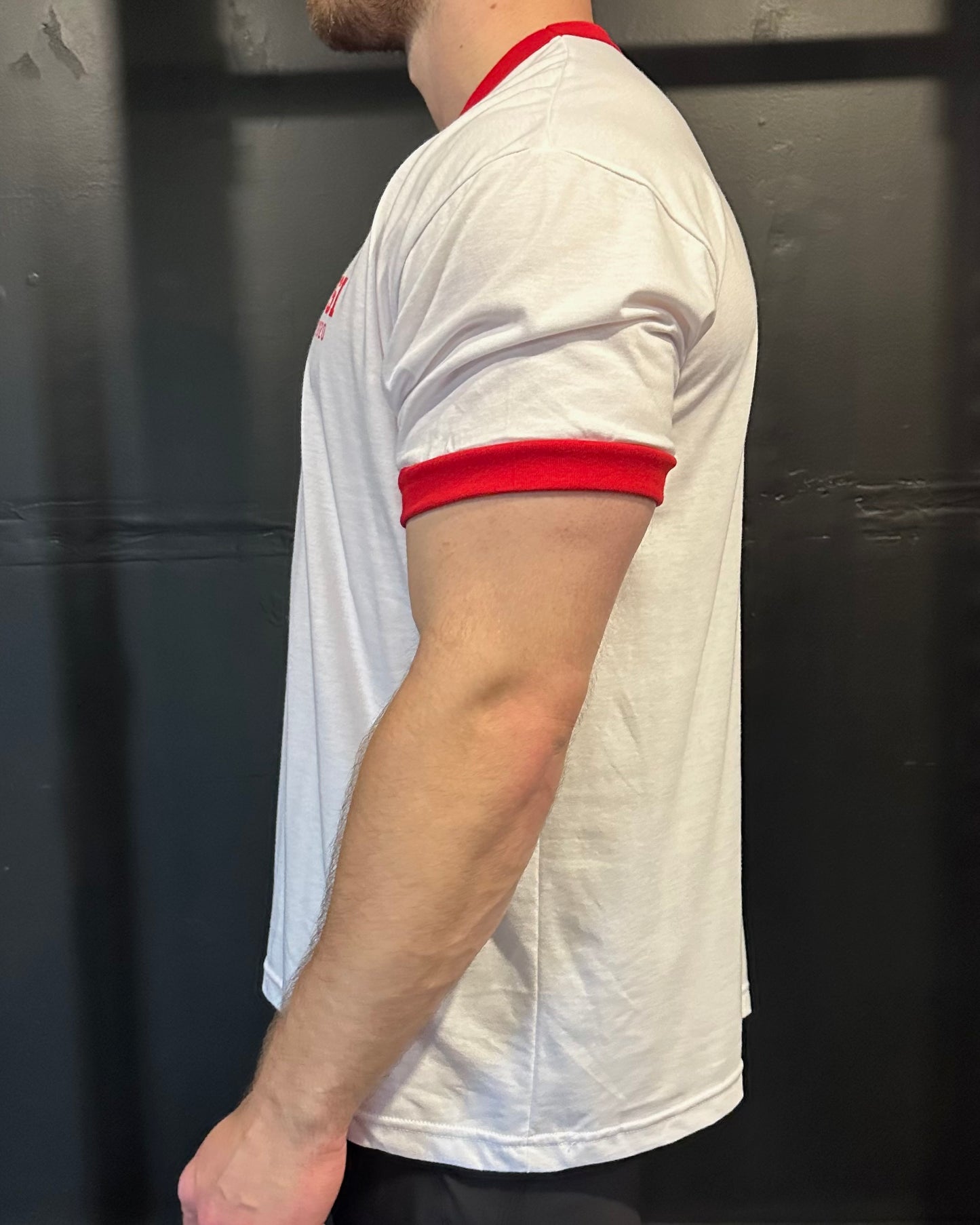 Mens Poly Cotton Ringer Golden Era Red T-Shirt