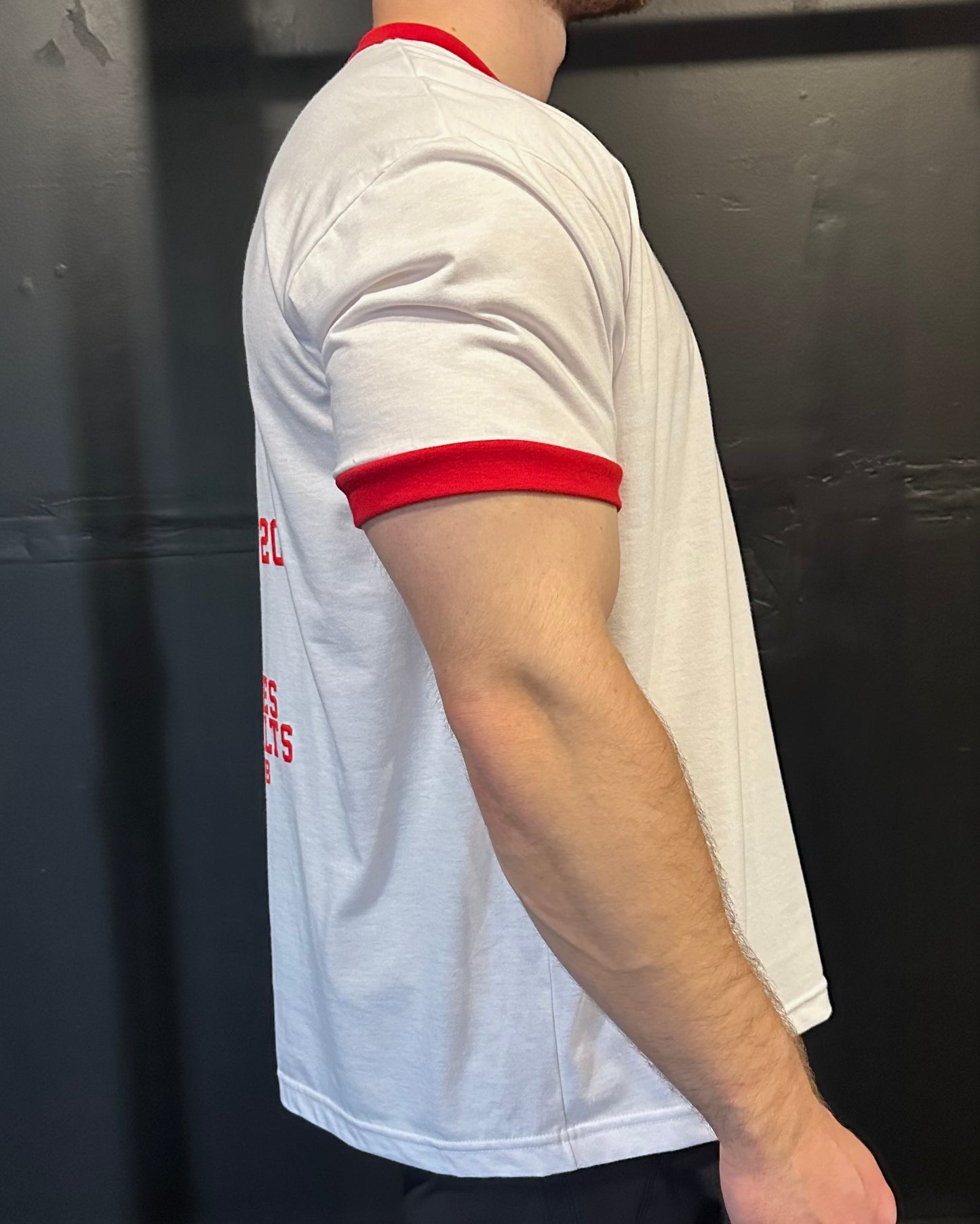 Mens Poly Cotton Ringer Golden Era Red T-Shirt