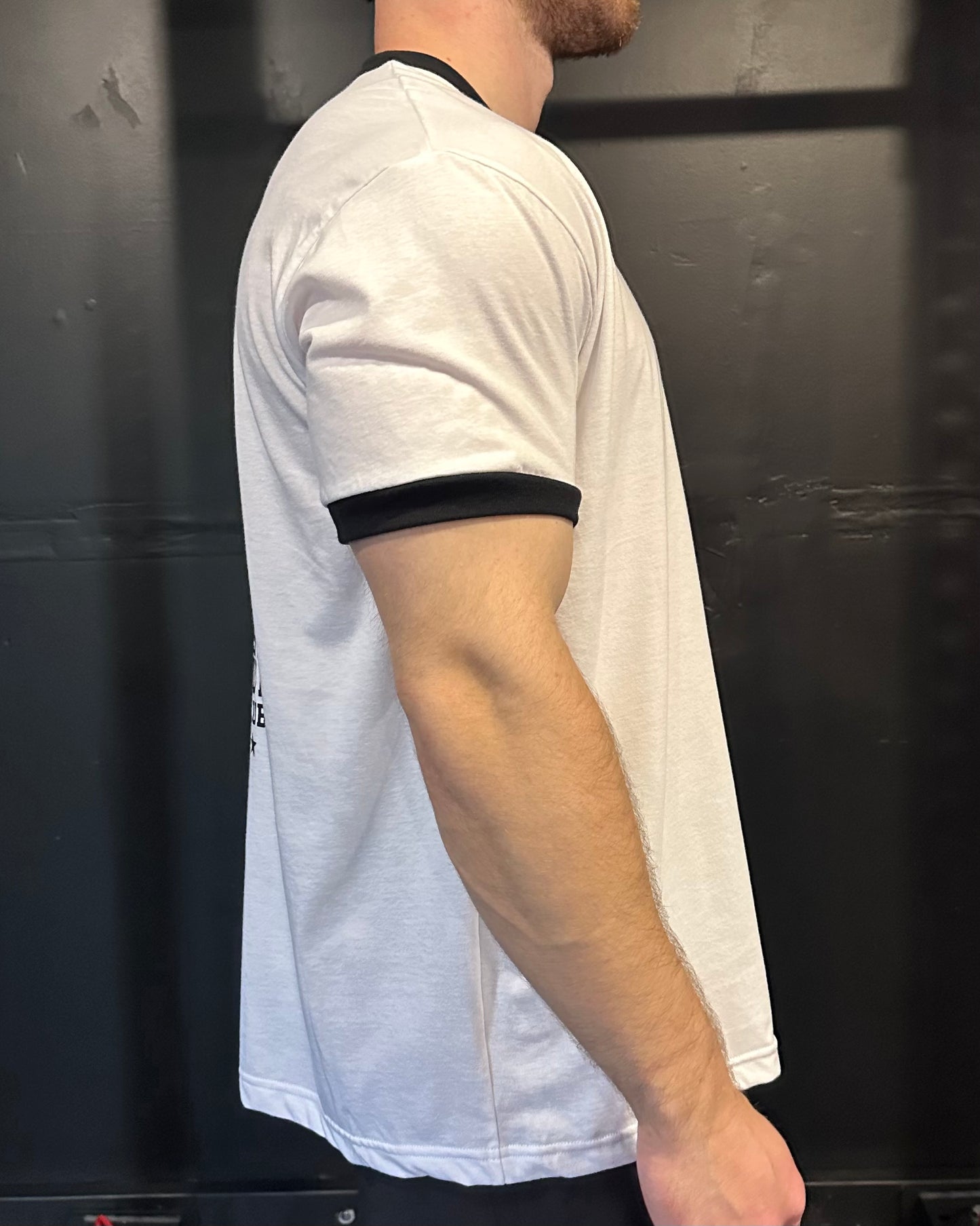 Mens Poly Cotton Ringer Golden Era Black T-Shirt