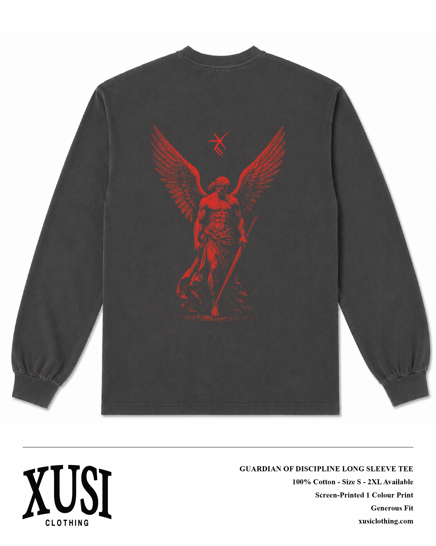 Vintage Black Guardian Of Discipline Long Sleeve Tee