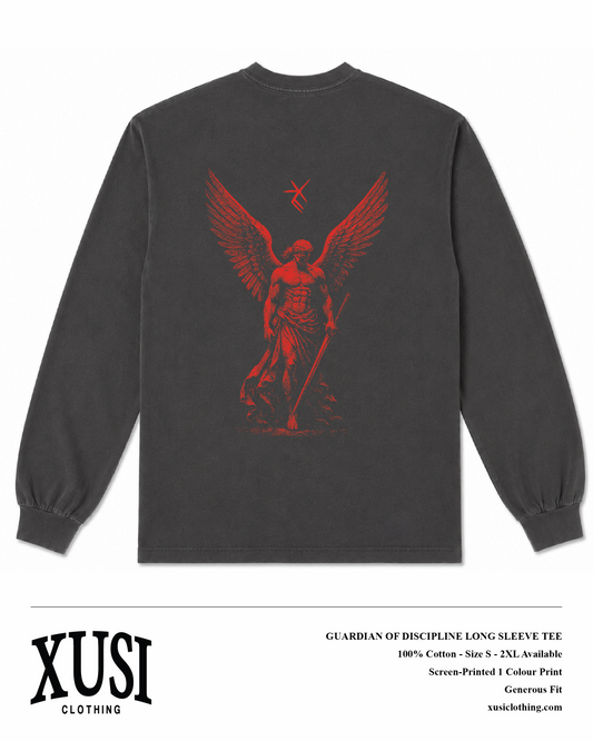 Vintage Black Guardian Of Discipline Long Sleeve Tee