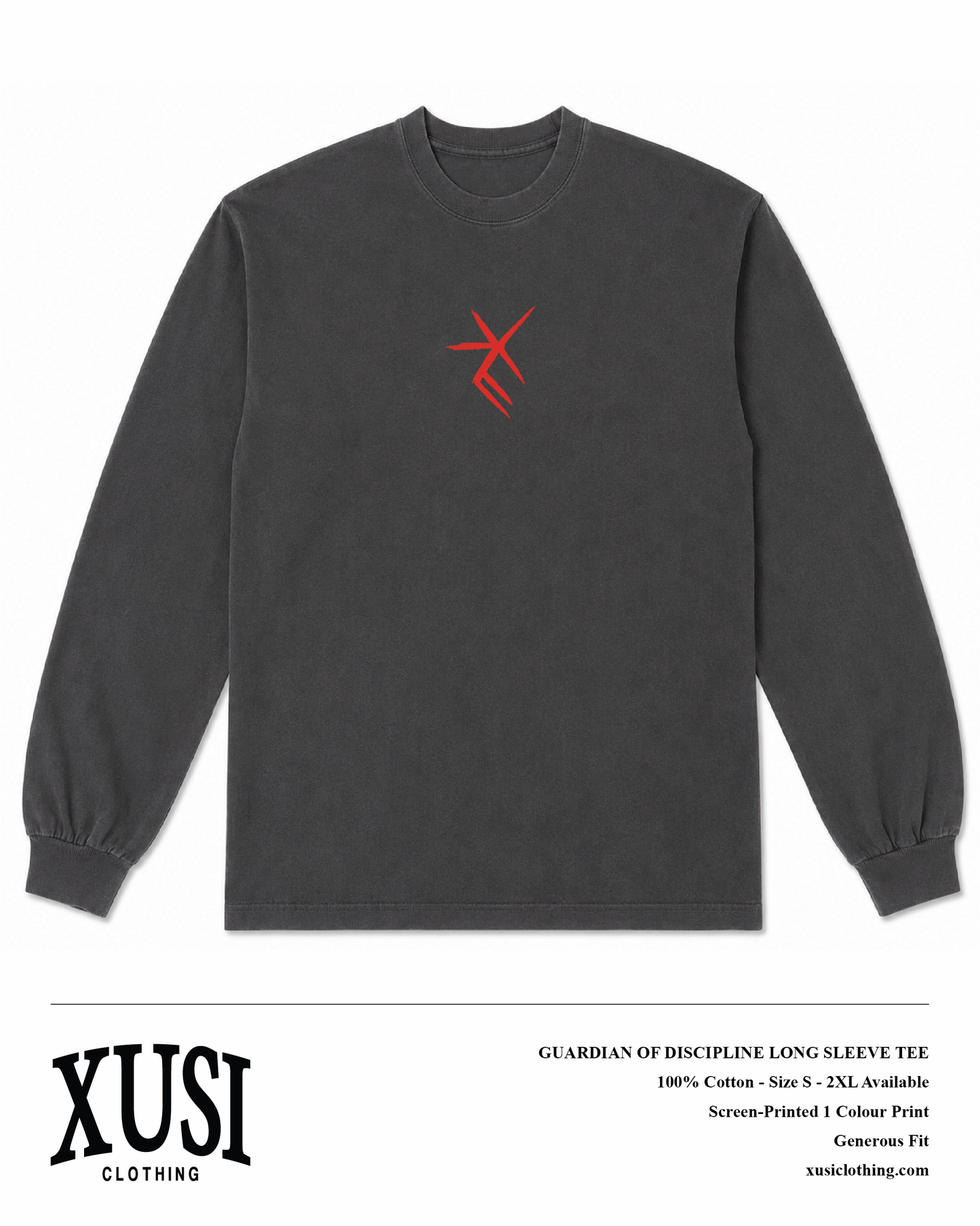 Vintage Black Guardian Of Discipline Long Sleeve Tee