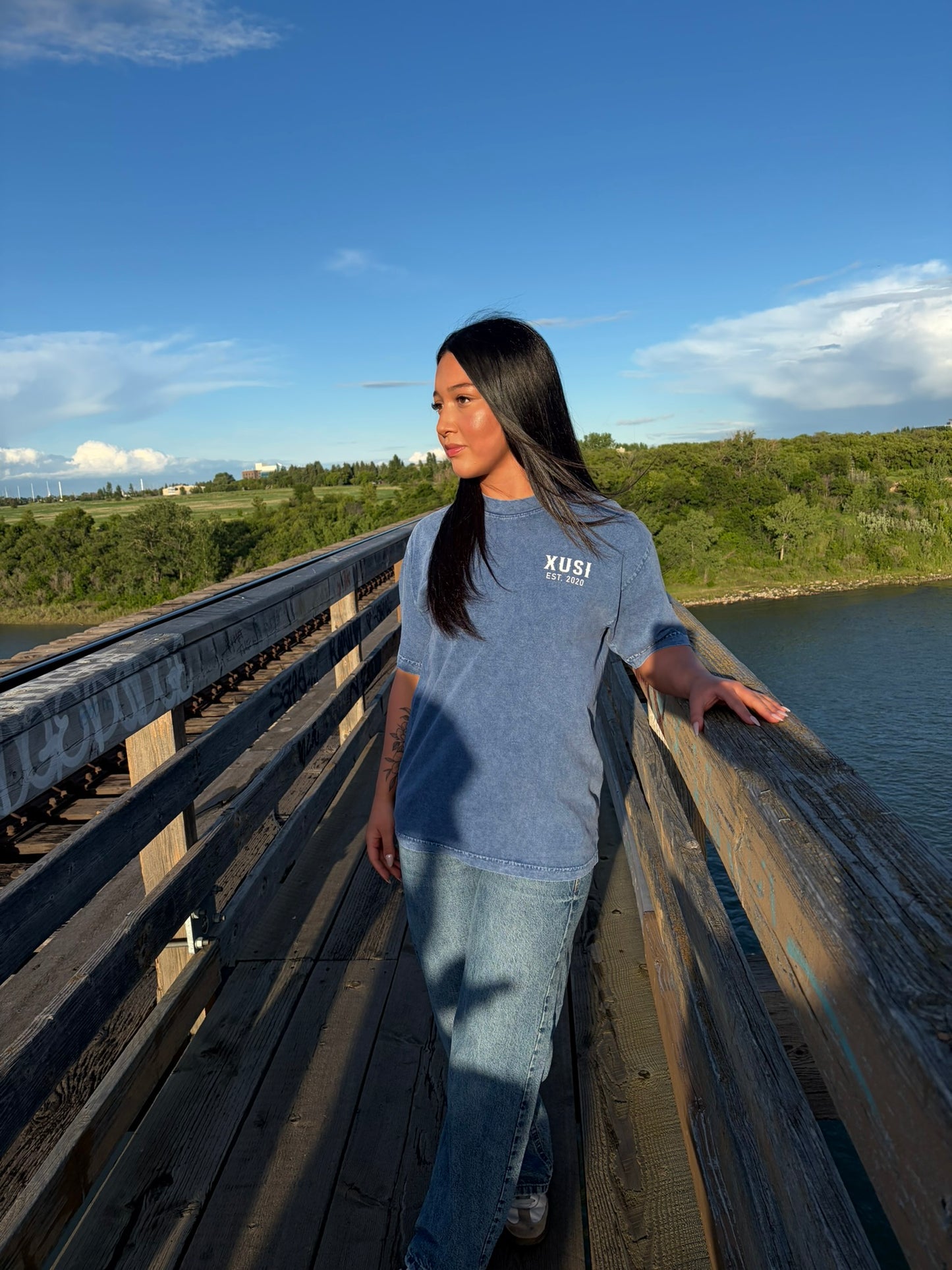 Blue sâskwatôn T-Shirt