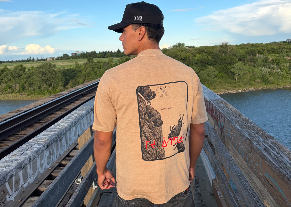 Sandstone The Great Drive t-shirt by XUSI, Indigenous-owned streetwear from Saskatoon