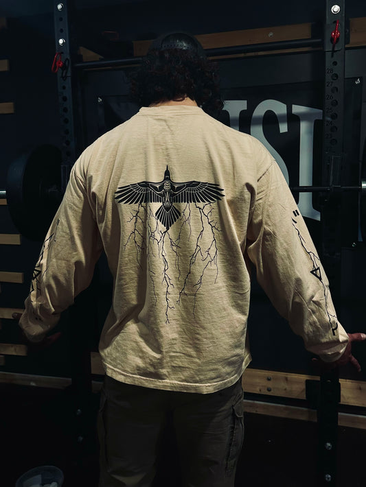 Beige Thunderbird Long Sleeve T-Shirt