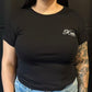 Women's Black Rose Baby Rib T-Shirt