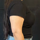 Women's Black Rose Baby Rib T-Shirt
