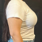 Women's White Rose Baby Rib T-Shirt