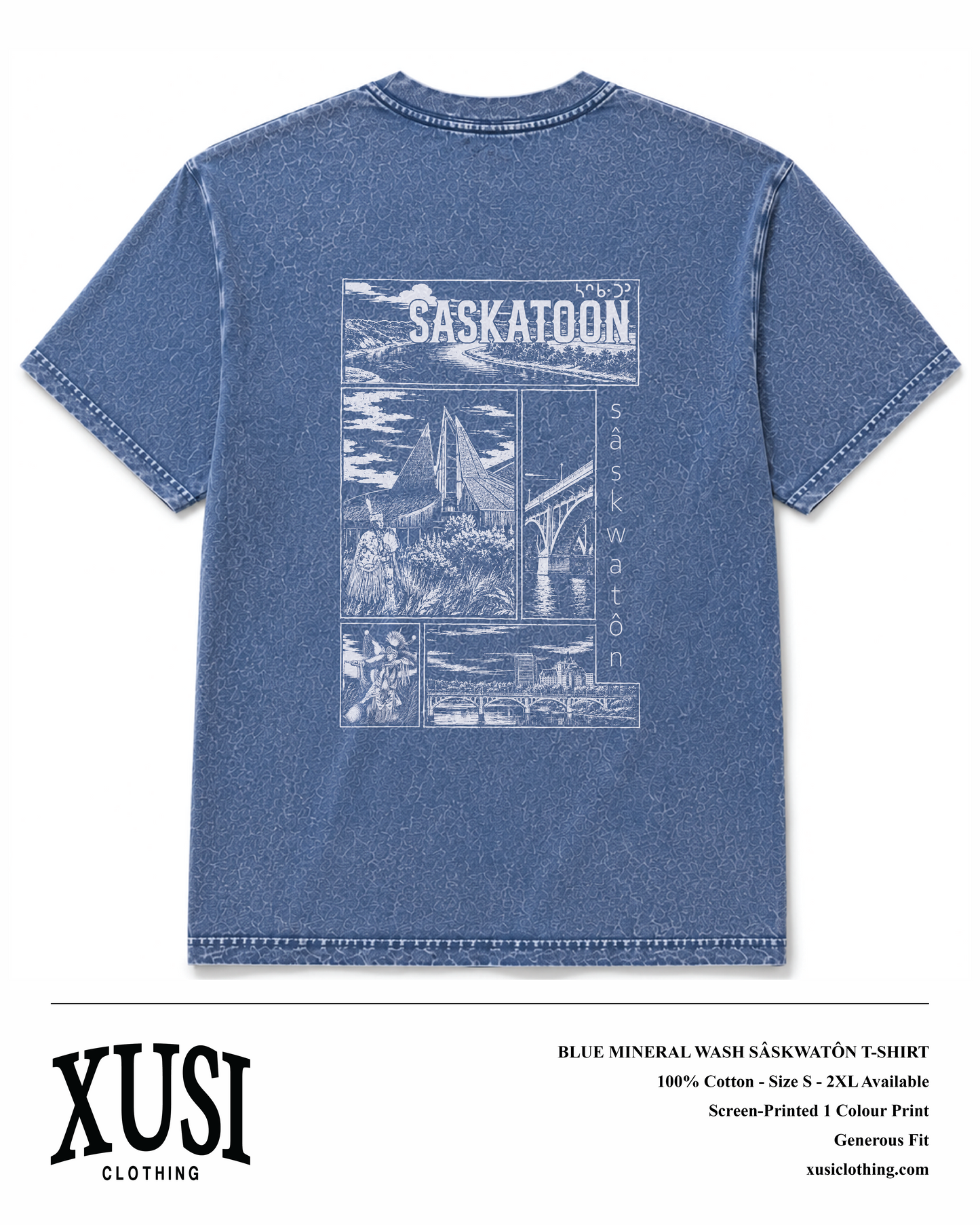 Blue sâskwatôn T-Shirt