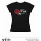 Women's Black Rose Baby Rib T-Shirt