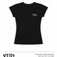 Women's Black Rose Baby Rib T-Shirt
