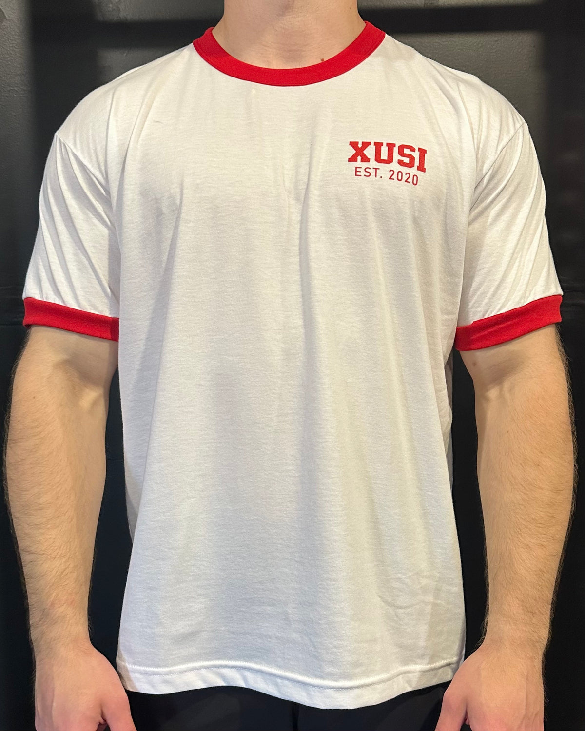 Golden Era Ringer Red T-Shirt, photo 7 – Indigenous-owned t-shirt by XUSI, Saskatoon