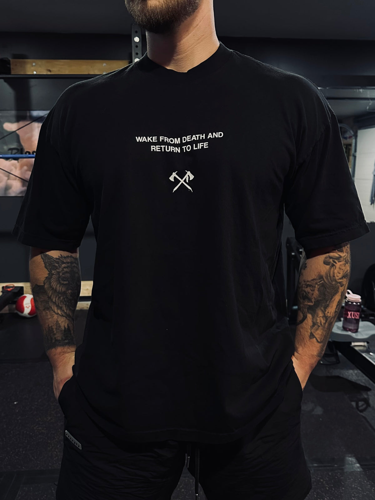 Wake From Death and Return to Life Black T-Shirt, photo 5 – Indigenous-owned t-shirt by XUSI, Saskatoon